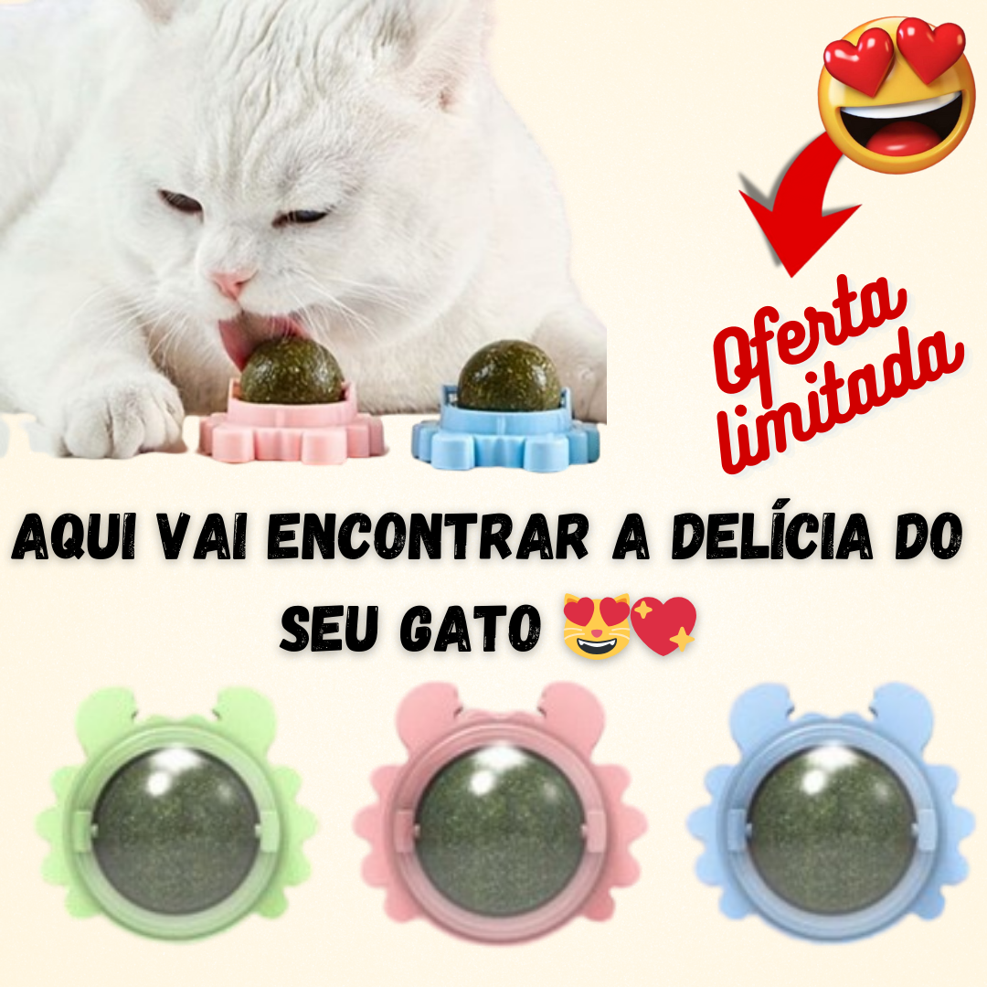 Bola de erva-dos-gatos rotativa